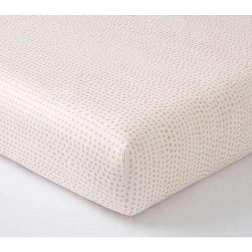 Falling Dot Organic Crib Fitted Sheet - Blush