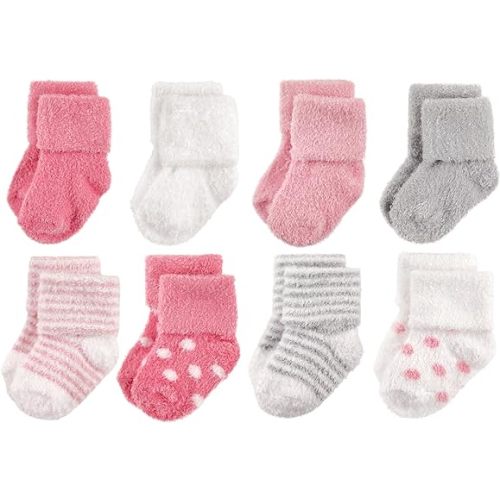 Hudson Baby Baby Girls' Cotton Rich Newborn and Terry Socks