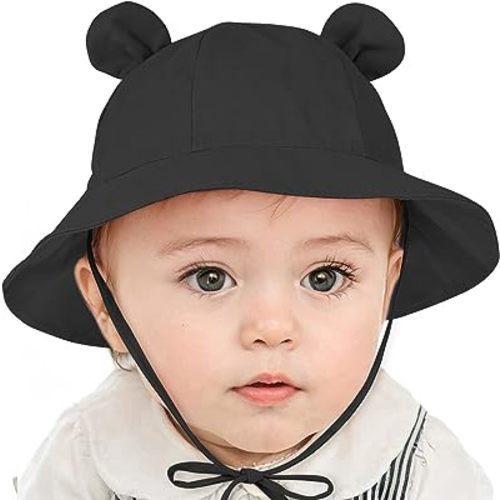 Zando Baby Sun Hat Newborn UPF 50+ Wide Brim Toddler Bucket Hat for Boys Girls Hats Adjustable Summer Beach Caps 0-4 Years