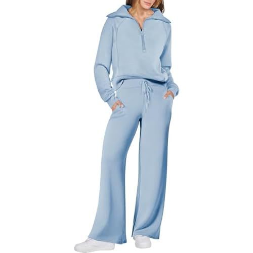 ANRABESS Women 2 Piece Outfits Sweatsuit Oversized Sweatshirt Sweatpants Tracksuit Sweat Lounge Matching Set 2024 Fall Trendy
