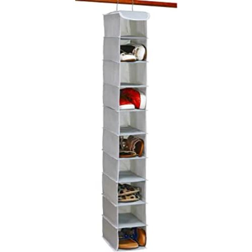 Simple Houseware 10 Shelves Hanging Shoes Organizer Holder for Closet, Grey
