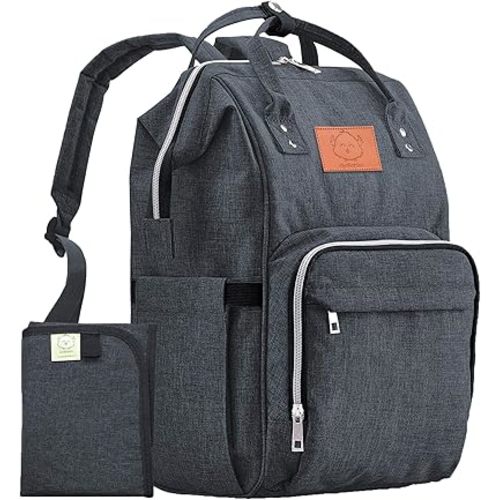 KeaBabies Baby Diaper Bag Backpack - Baby Bag for Boys,Girls, Waterproof Multi Function Baby Backpack, Large Diaper Bags for Baby Girl, Baby Boy, Travel Diaper Bag with Changing Pad (Mystic Gray)