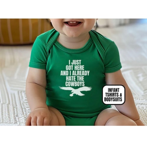 Infant Philadelphia Football Apparel, Newborn Baby Bodysuit and Short Sleeve Shirt, Boys & Girls Game Day Baby Shower Gift, I Just Got Here - Etsy