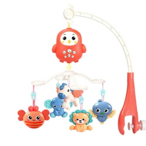 Kbndieu Baby Musical Crib Mobile with Hanging Rotating Toys, Remote Control Musical Box, Cartoon Rattles for Baby Boys Girls 0-24 Months, for Newborn Sleep on Clearance