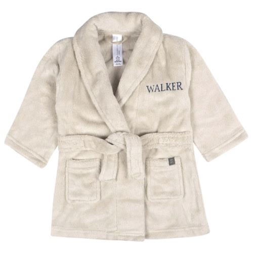 Embroidered Infant & Toddler Neutral Light Beige Shawl Collar Robe – Gerber Childrenswear
