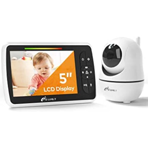 iFamily Baby Monitor with Camera and Audio 5 inch Video Baby Monitor with Remote Pan/Tilt , VOX Mode, Night Vision, Two-Way Talk, Feeding Reminder, Temperature, Build in Lullabies, Long Range