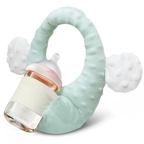 Baby Bottle Holder,Baby Bottle Holder Hands Free Feeding,Newborn Bottle Holder,Twin Baby Feeding Pillow,Newborn Essentials (Minty Green)