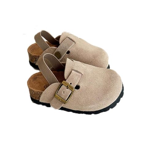 Amazon.com | Kids Suede Clogs Toddler Clogs Boys Girls Sandals Cork Adjustable Buckle Mules (Apricot, Toddler, 5, Numeric Range, US Footwear Size System, 6, Medium) | Clogs & Mules