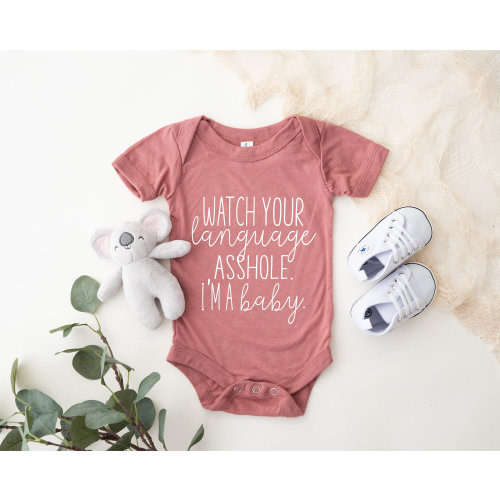 Watch Your Language A**Hole Onesie®, Funny Baby Clothes, Baby Shower Gift, Funny Baby Bodysuit, **Newborn Onesies®,