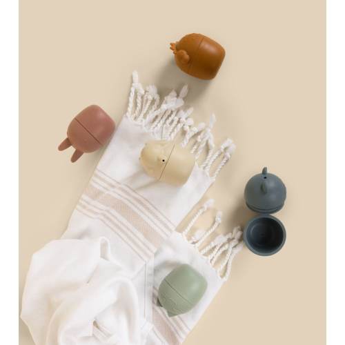 Brooklyn Neutral Mold Free Bath Toys-Toddler Bath time Toy-Non Toxic Silicone-5 Pack Animal Bathtub Toys for Babies- Water Toys for Kids