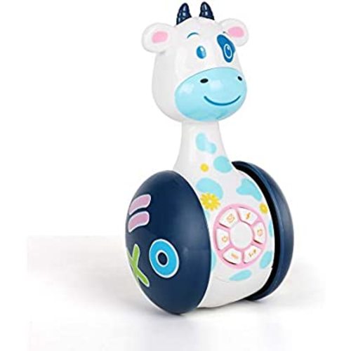 YuanLeBao Baby Toys-Cows Tumbler Toy with Music and LED Light,Baby Crawling Toys,Cute Rattles Ring Bell Toddler Interactive Learning Development for Baby Cow Toys and Best Gifts(Cow)