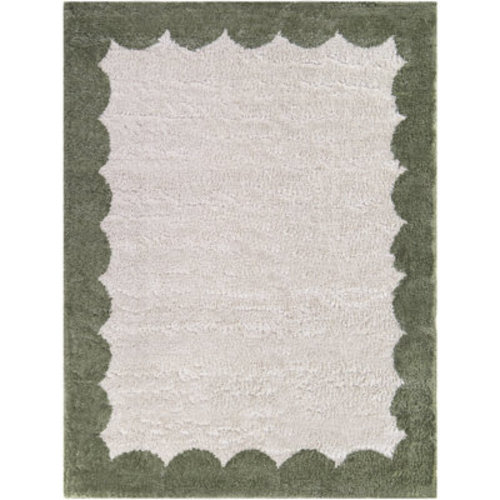Winston Porter Sherise Green Modern Border Area Rug | Wayfair