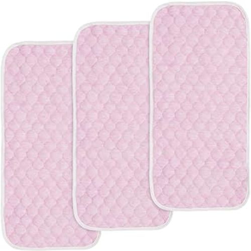 BlueSnail Quilted Thicker Waterproof Changing Pad Liners,3 Count(Pink)