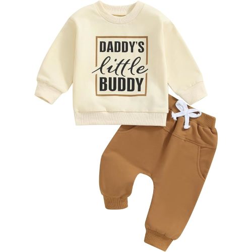 Toddler Boy Outfit Mama's Little Man Long Sleeve Sweatshirt And Pants Set Infant Baby Boy Fall Winter Clothes