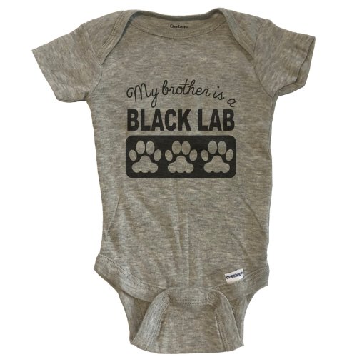My Brother Is A Black Lab Baby Bodysuit One Piece Baby Bodysuit - Grey