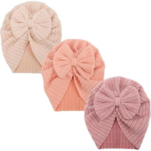 Newborn Baby Girl Hats with Bow Cotton Toddler Infant Beanie Cap Newborn Hospital Hats for Baby Girl Kid