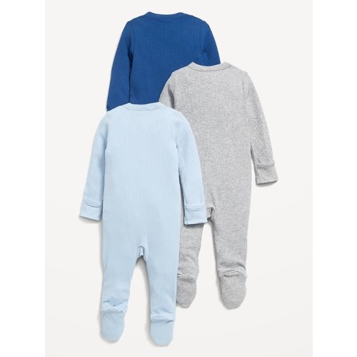 Unisex 2-Way-Zip Sleep & Play Footed One-Piece 3-Pack for Baby