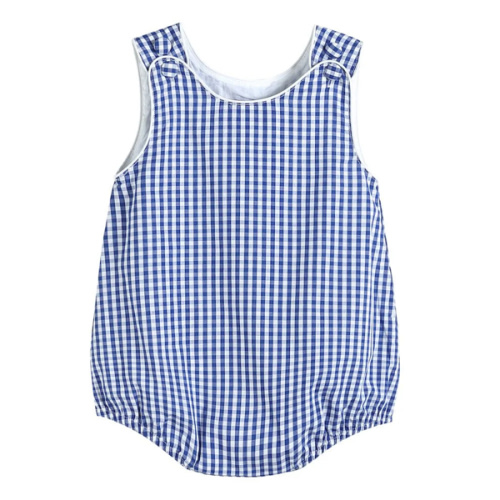 Classic Dark Blue Gingham Bubble Romper – Lil Cactus