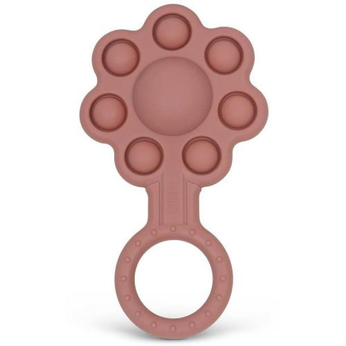 Silicone Baby Pop-it Flower Rattle - Engage Your Baby's Senses With Vibrant Colors And Popping Delight With Sensory Teething Fun - Sky