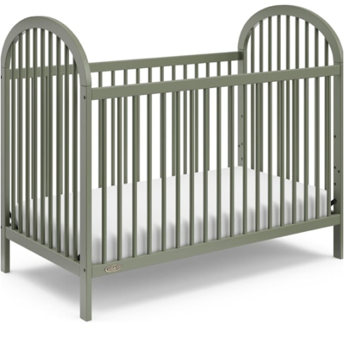 Graco Olivia 3-in-1 Convertible Crib (olive) – GREENGUARD Gold Certified, Converts to Daybed and Toddler Bed, Fits Standard Full-Size Crib Mattress, Adjustable Mattress Height, Easy-to-Match Style