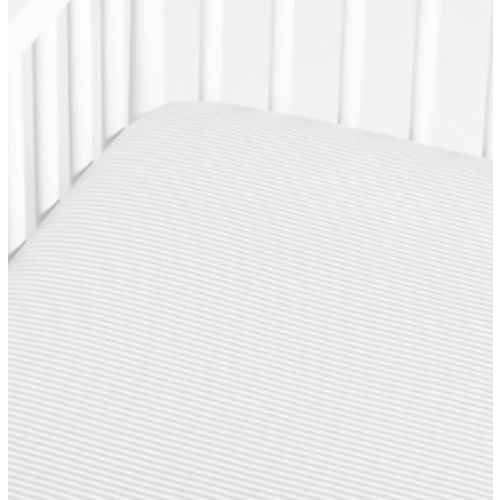 Baby's First Grey Stripe Organic Jersey Baby Crib Fitted Sheet