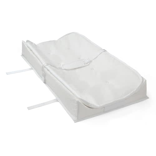 Delta Children 2-in-1 Deluxe Pillow Top Changing Pad & Portable Changing Mat, White