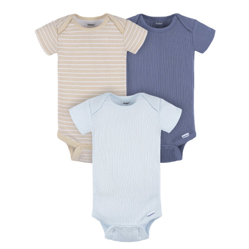 Gerber Baby Neutral Short Sleeve Bodysuits, 3-Pack, Sizes Newborn - 24 Months