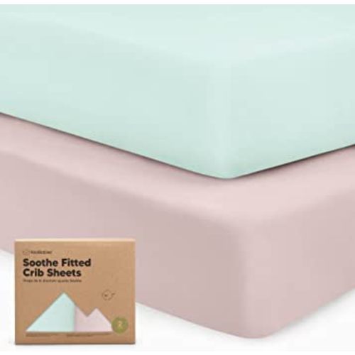 KeaBabies 2-Pack Organic Crib Sheets for Boys, Girls - 52x28 Fitted Crib Mattress Sheet Neutral, Breathable Jersey Cotton Cover for Baby Bed, Toddler Mattress, Soft & Cute Prints (Pastel)