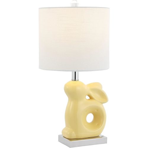 Safavieh Kids Lighting Collection Ruby Rabbit Yellow Ceramic 19-inch Bedroom Living Room Home Office Desk Nightstand Table Lamp (LED Bulb Included)