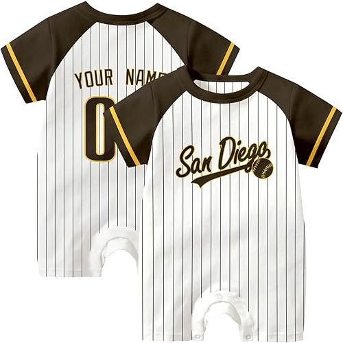 KREDE Baby Clothes Unisex Bodysuit White Custom Name Number for Baby Boys