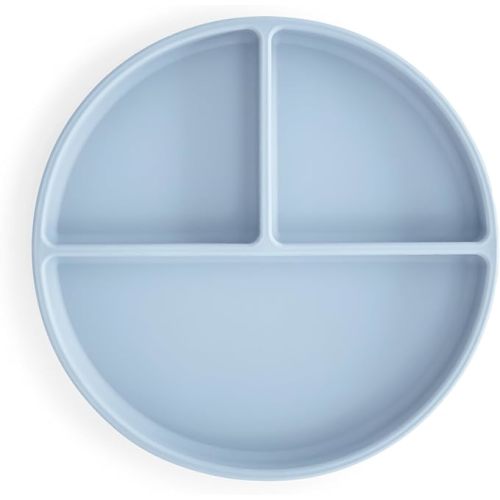 mushie Silicone Suction Plate | BPA-Free Non-Slip Design (Powder Blue)