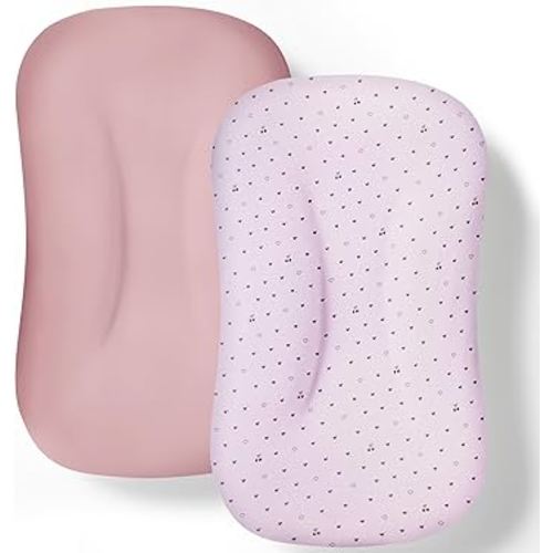 Cpzzkq Baby Lounger Cover 2 Pack - Silky Soft and Breathable Infant Lounger Cover, Newborn Lounger Slipcover for Baby Boys Girls, Fits Cpzzkq & Most Loungers, Cover Only, Pink