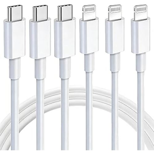 Ximytec USB C to Lightning Cable [MFi Certified] 3Pack 10FT iPhone Charger Cord Type C Fast Charging Cable Compatible with iPhone 14 13 12 11 Pro Max XS Max XR X 8 iPad,White