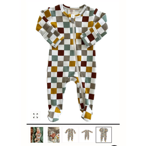 Cannoli Checkerboard / Organic Zip Footie – SpearmintLOVE