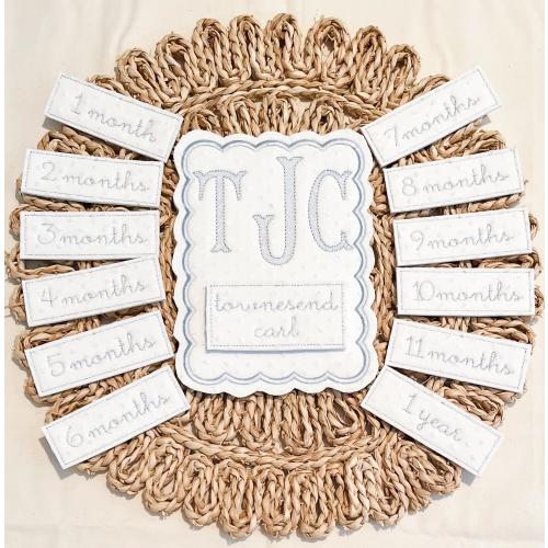 Monthly milestone cards | embroidered | customized