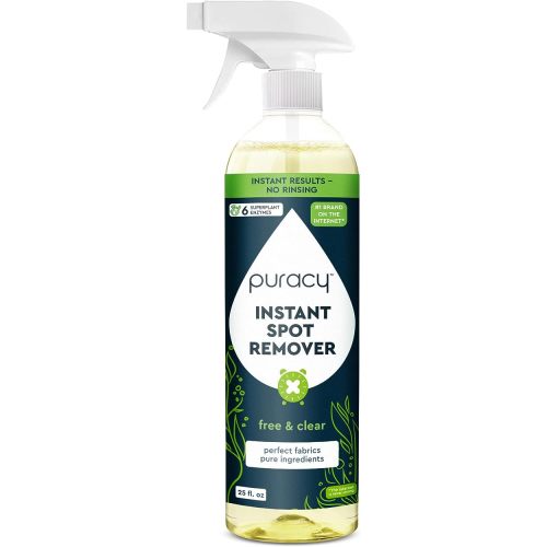 Puracy 25oz Instant Spot Remover & Fabric Stain Remover - Cleaning Spray, Stain Spray - Car Cleaner - Carpet Stain Remover, Carpet Spot Cleaner, Carpet Cleaning Solution, Free & Clear, 25 Fl Oz