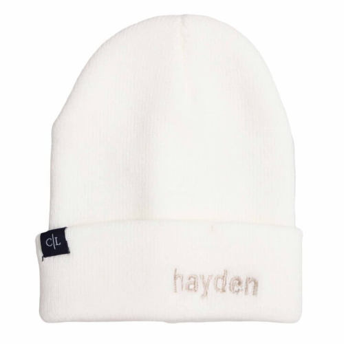Embroidered Knit Baby Beanie