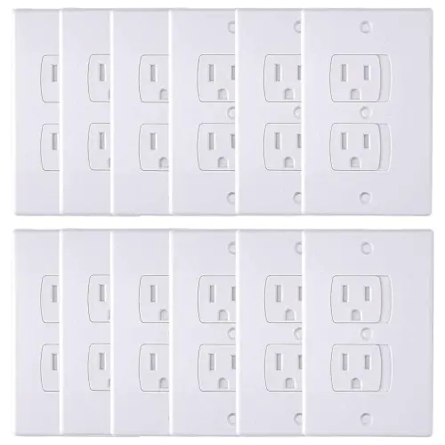 AUSTOR 12 Pack Baby Safety Electric Outlet Covers Baby Safety Self Closing Wall Socket Plugs Plate Alternate for Child Proofing