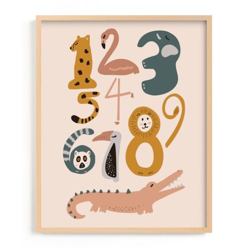 Safari Friends Numerals Framed Wall Art by Minted for West Elm Kids