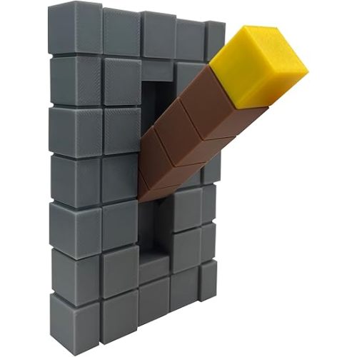 Game Room Light Switch Cover, 1 Toggles Blocks Light Switch Cover, My World Room Decor, 1 Gangs Standard Size for Fans Kids Bedroom Decoration, Yellow stick level