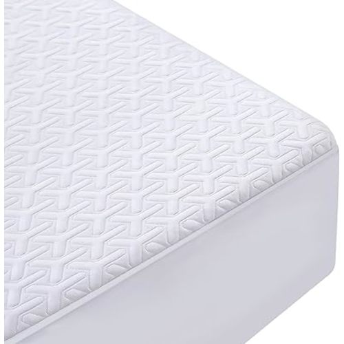 MERITLIFE Premium 100% Waterproof King Size Mattress Protector Cooling Mattress Pad Cover Breathable Deep Pocket Topper Protection Machine Washable Noiseless Quiet (White,King 78"x80")