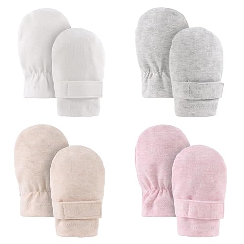 Newborn Baby Mittens Infant No Scratch Gloves Cotton Mitts for Baby Girls Boys