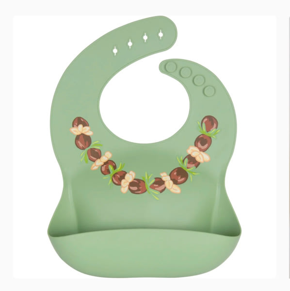 Ava + Oliver Silicone Bib Kukui Nut Lei