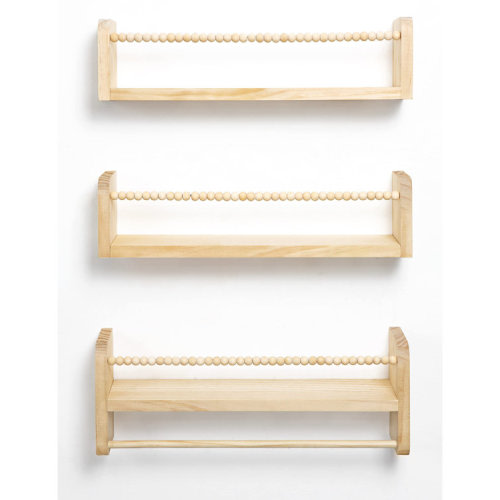 Nursery 3 Piece Pine Solid Wood Floating Shelf