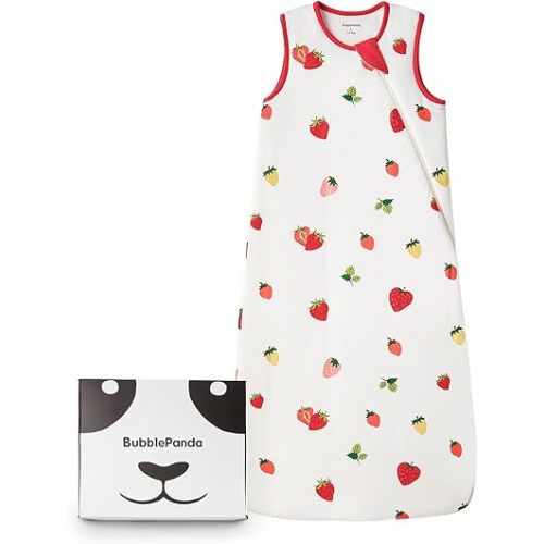 BubblePanda Rayon Made from Bamboo Sleep Sack 0-6 Months 1.0 Tog Soft Toddler Sleeping Sack 3-6 Months for Infant Newborn Babies 2-Way Zipper Baby Wearable Blanket 0-3 Months