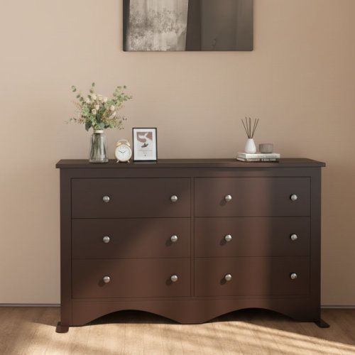 Ebern Designs 6-Drawer Dresser With Wave Base, Modern Finish & Reviews | Wayfair