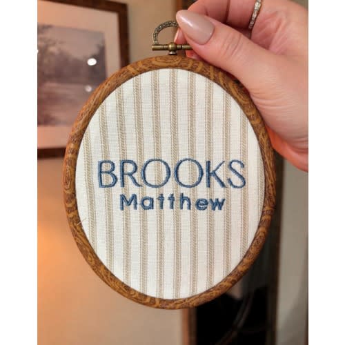 Embroidered Hoop Baby Name Announcement | Custom Baby Name | New Baby Keepsake | Baby Shower Gift