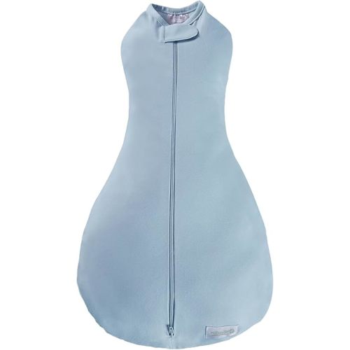 Woombie Simply Baby Swaddling Blanket I Soothing, Cotton Baby Swaddle I Wearable Baby Blanket, Blue Moon, 0-3 Months