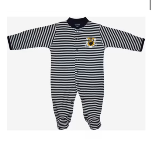 Missouri Tigers BLACK Baby Striped Footed Romper Pajamas - 35010072