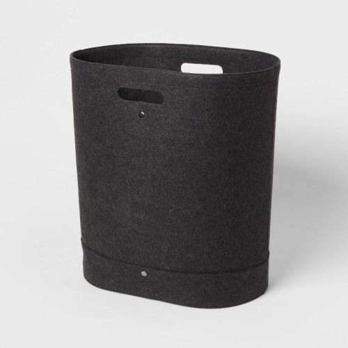 Felt Double Hamper Charcoal - Brightroom™: Polyester, 6000 Volume, Adjustable, Open-top, No Assembly Required